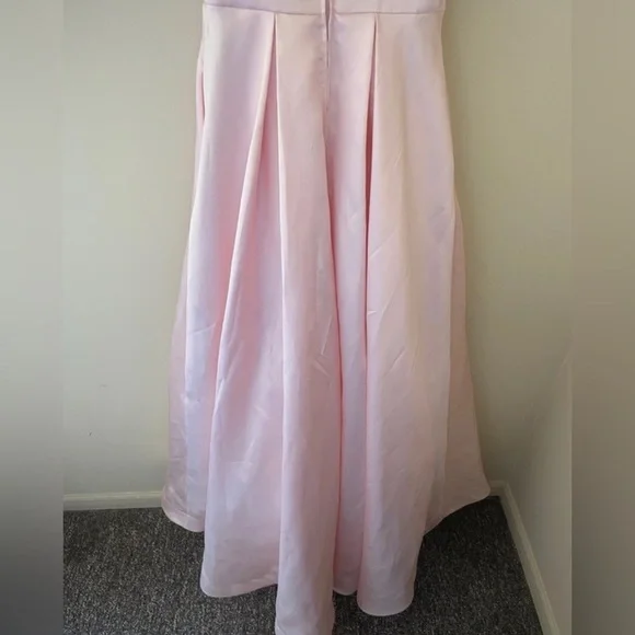 Windsor Satin Pink Sweetheart Neck Aline Ballgown with Reinforced Hem - Picture 8 of 8